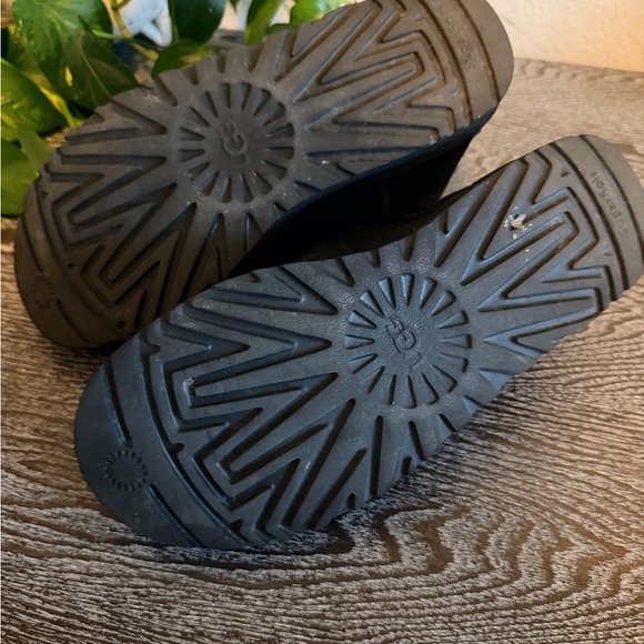 UGG Black Suede Cozy Shearling-Lined Slip-On Boots - Picture 5 of 5